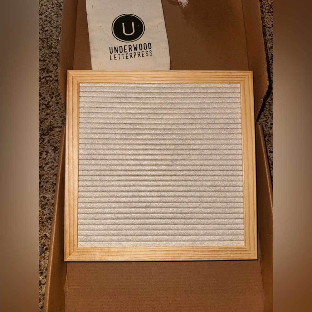 Underwood Letterpress Wooden Frame Board